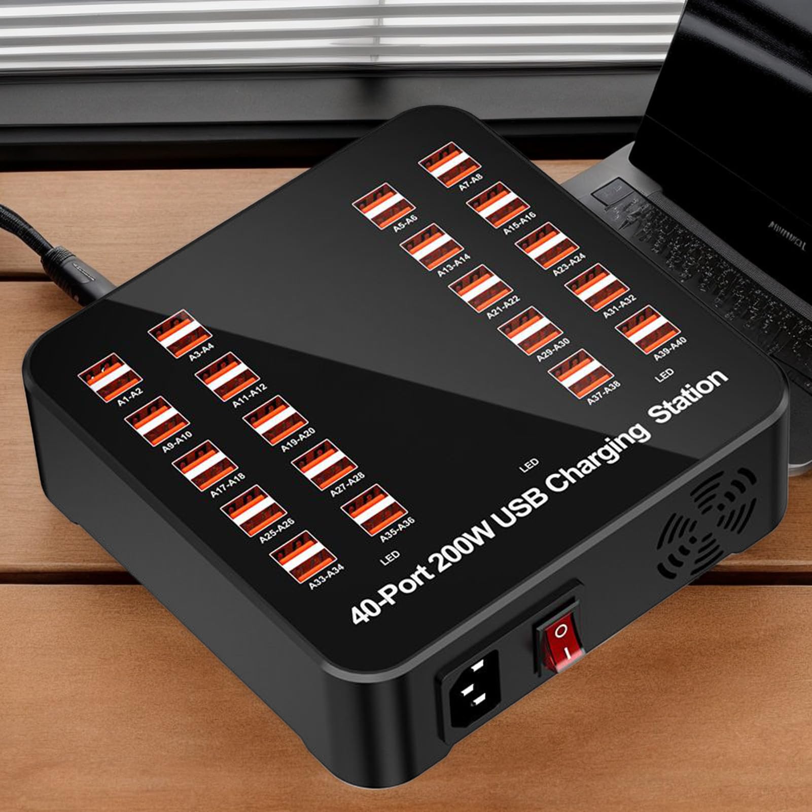 Stazione di Ricarica USB Hub Di Ricarica A Porte Multiple | Presa Intelligente per Laptop PC Smartphone Casa Ufficio Viaggio