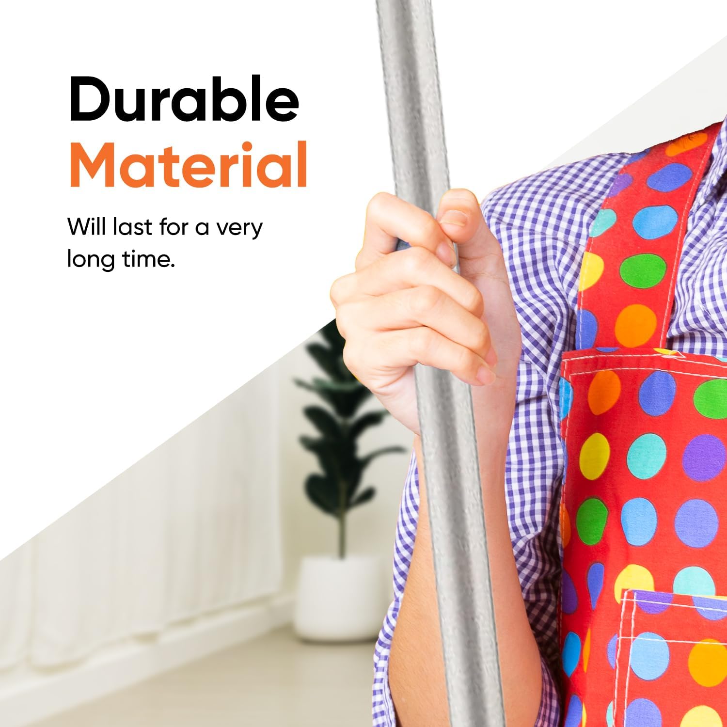 Superio Heavy Duty Metal Handle, for Mop, Brush, etc. 54” Long, Grey, 2-Pack