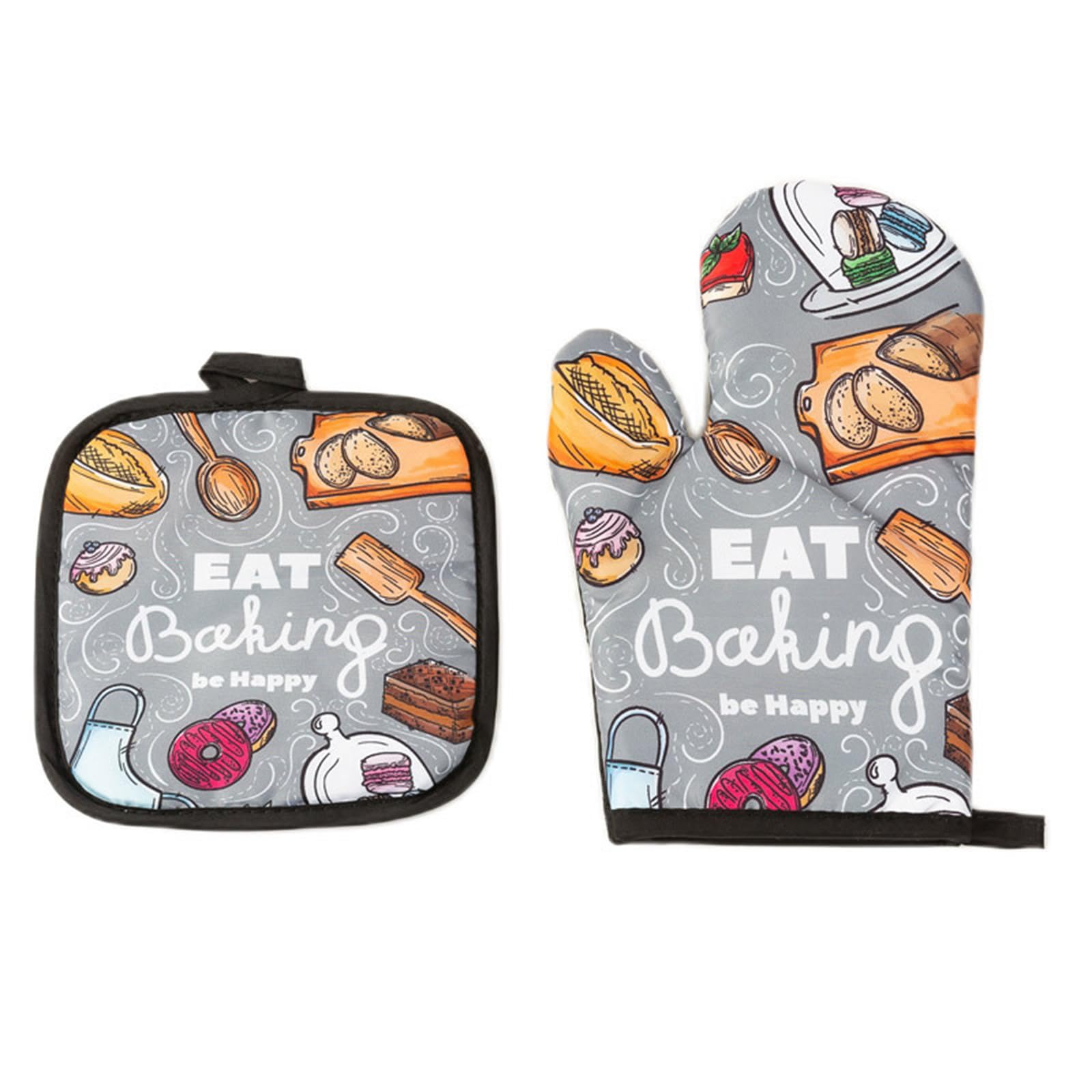 our fave Kitchen Microwave Insulation Gloves with Mat Cooking Baking Oven Mitts Potholder Pad for Cooking Baking Grilling Kitchen Microwave Insulation