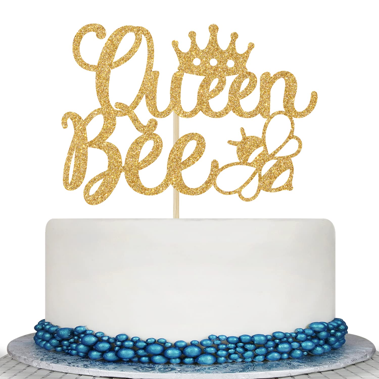 Buy Gold Glitter Queen Bee Cake Topper Mothers Birthday Cake Topper