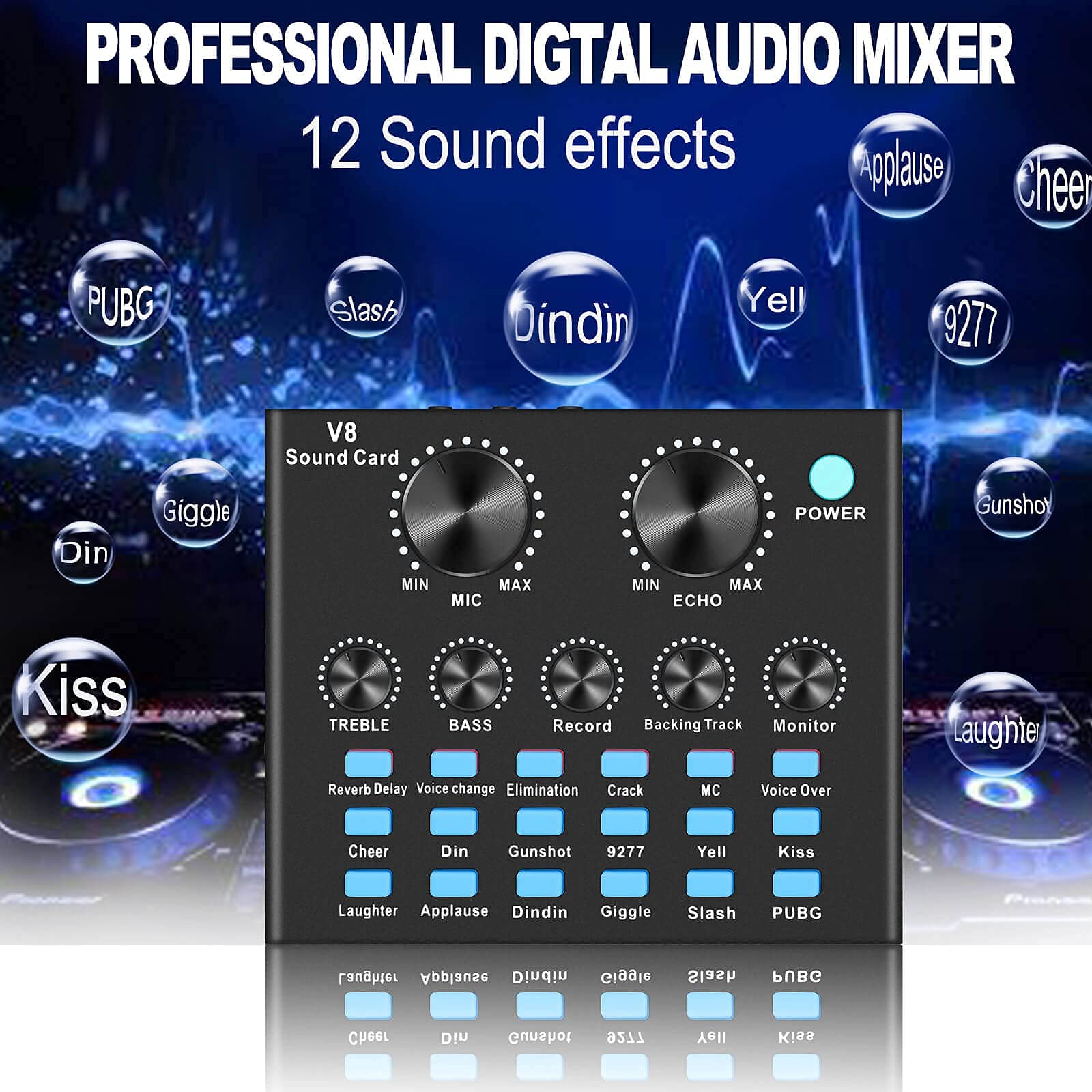 Buy Audio Interface DJ Mixer V8 Live Sound Card for Streaming, Remall