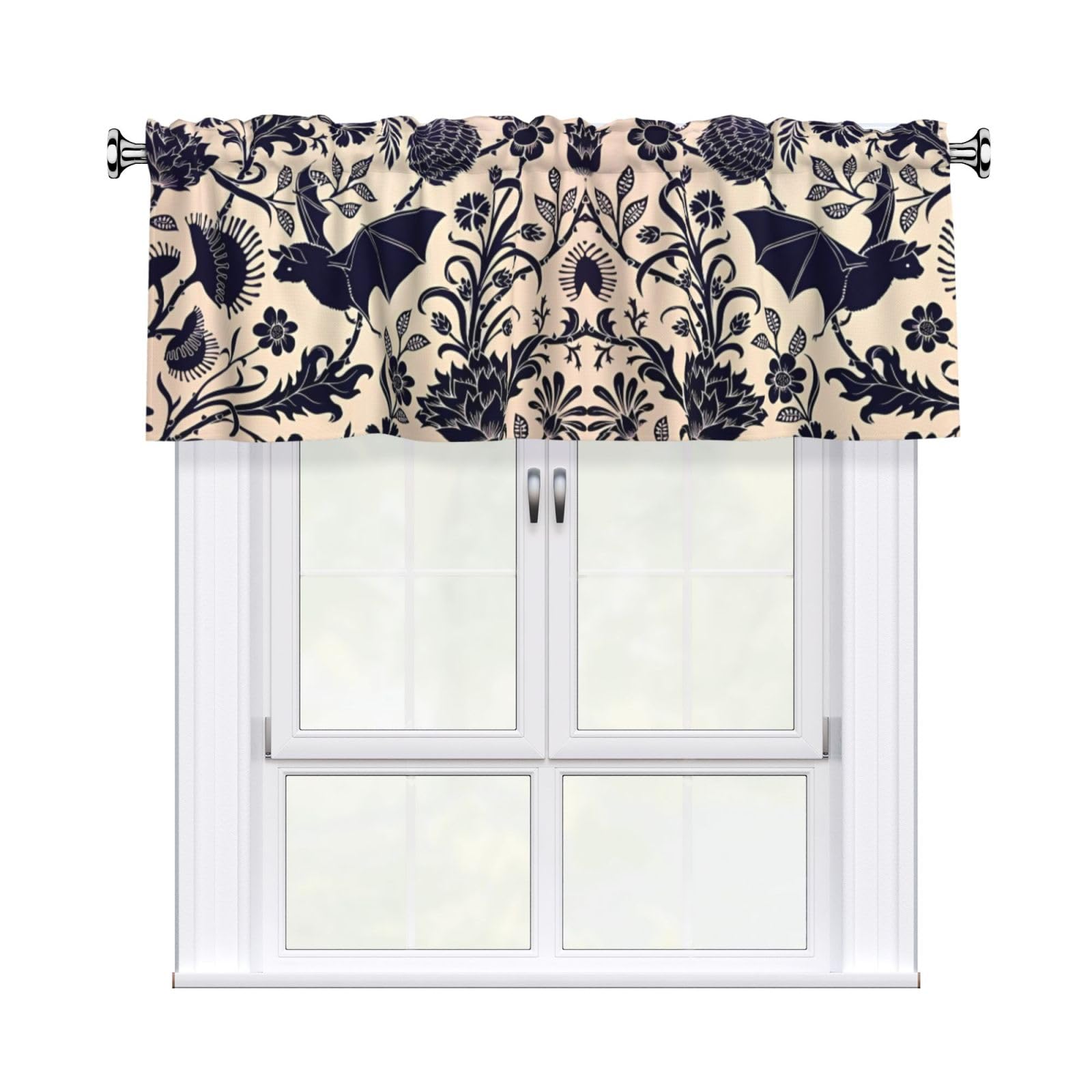 WHJSSF Bat Print Prints Housewarming Gift – Peach Skin Window Valance 54x18 for a Cozy Kitchen Refresh