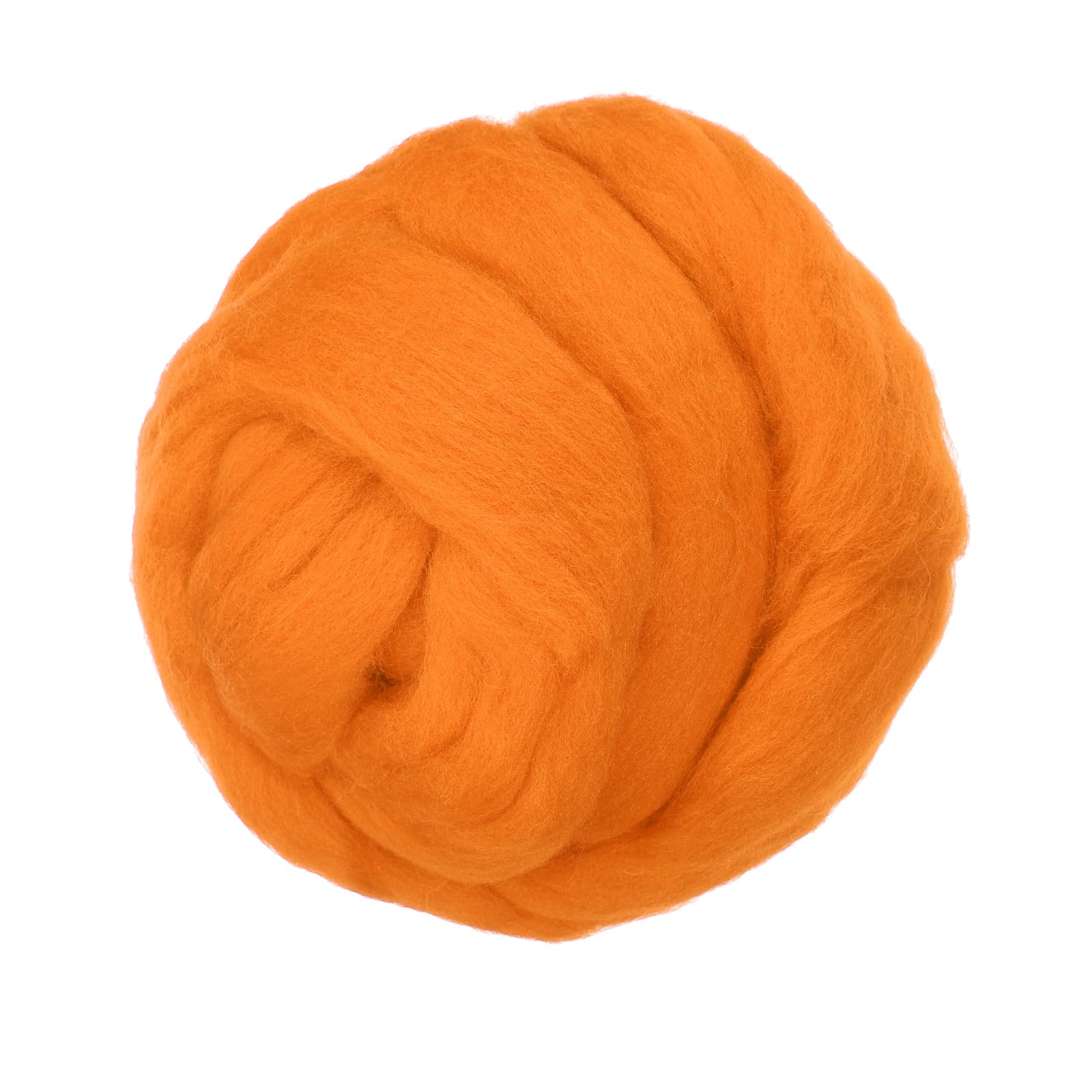 PATIKIL Wool Roving Yarn, 80G/2.82OZ Soft Felting Wool Pure Chunky Roving Yarn Bulk for Needle Felting Knitting Blanket Spinning Weaving DIY Craft, Dark Orange
