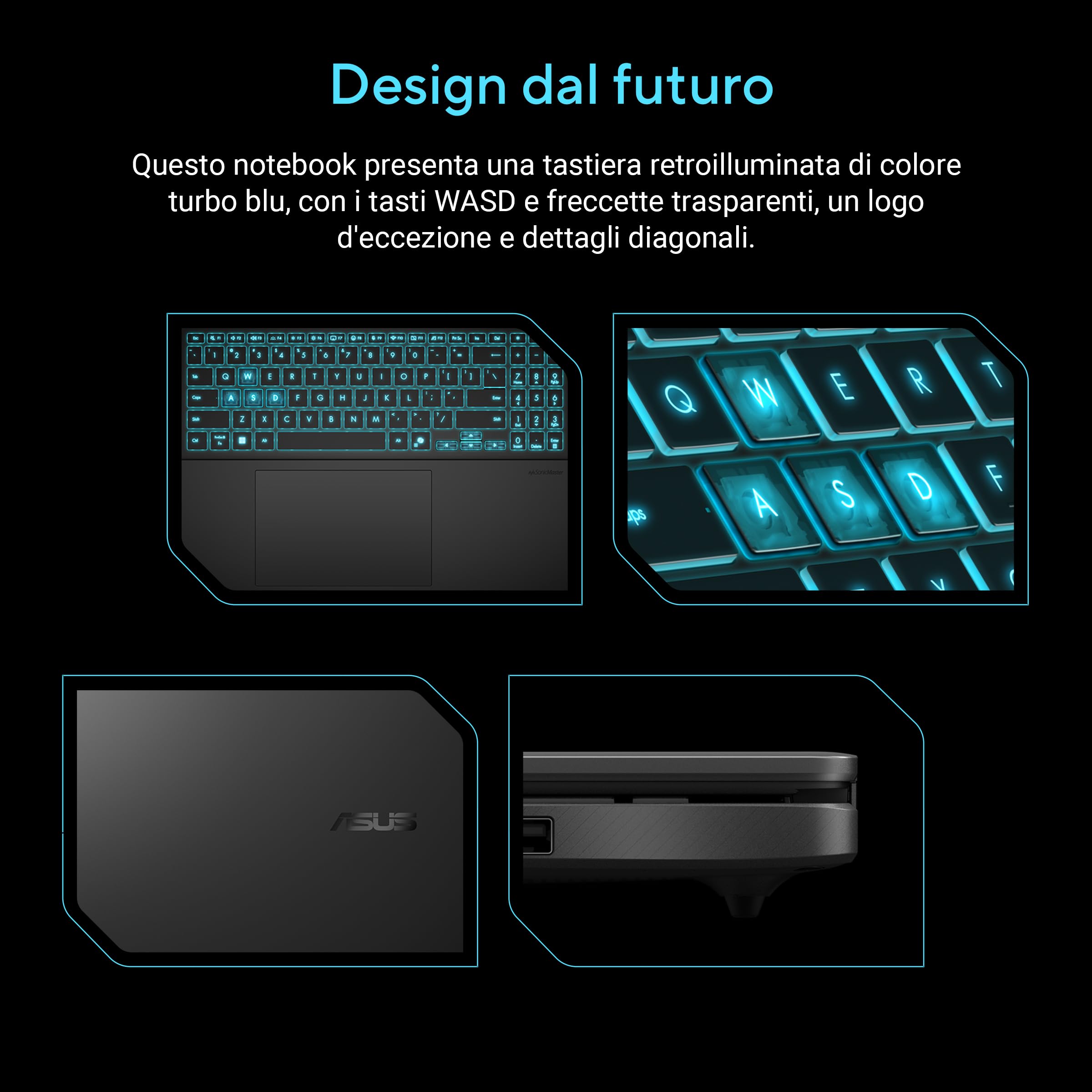 ASUS V16 V3607VH#B0H37KKLCQ, Notebook con display 16" LED, Anti-glare, 144Hz, Intel® Core™ 5 Processor 210H, NVIDIA® GeForce RTX™ 5050, RAM 16GB, 512GB SSD, WIN11 Home, Nero