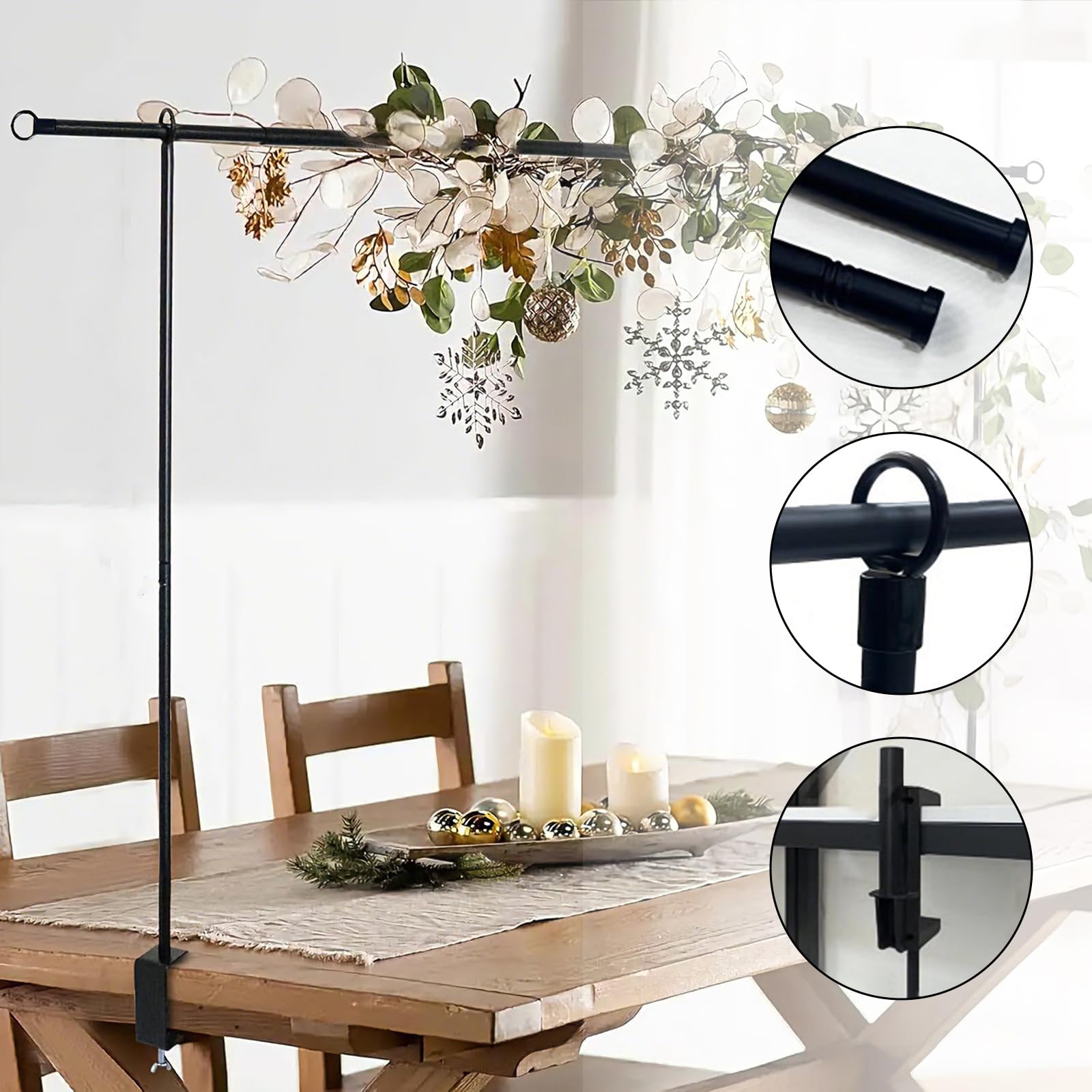 Supporto Palloncini da Tavolo,Arco Decorativo In Metallo da 250 x 100 cm con Palloncini Regolabile e Multiuso, Adatto per Compleanni e Natale