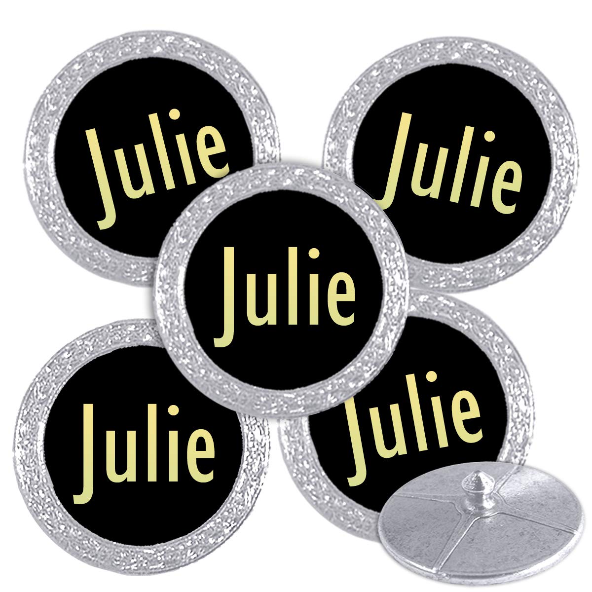 Best Impressions Silver Coloured Golf Ball Markers with Names (Julie) — image 1