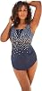 Women's Plus Size Sarong-Front Swimsuit
