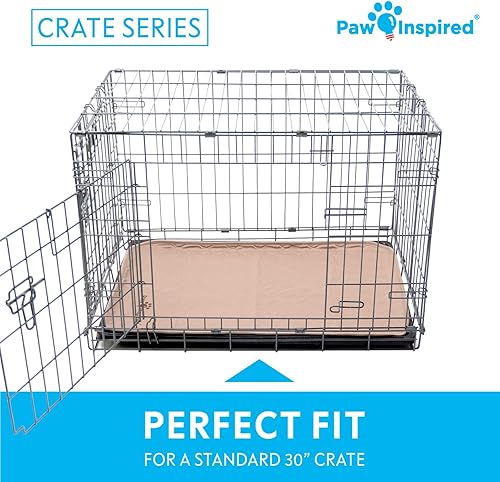 Vista 5 de Paw Inspired Forros lavables para jaulas de perros (paquete de 2), a prueba de fugas, almohadillas antideslizantes para perreras de 30 pulgadas