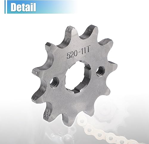 Miniatura 6 de X AUTOHAUX 1 juego de 520 estilos 11 dientes 0.787 in ID motocicleta piñón delantero para motocicleta 50cc 70cc 110cc 125cc motocicleta Dirt Pit