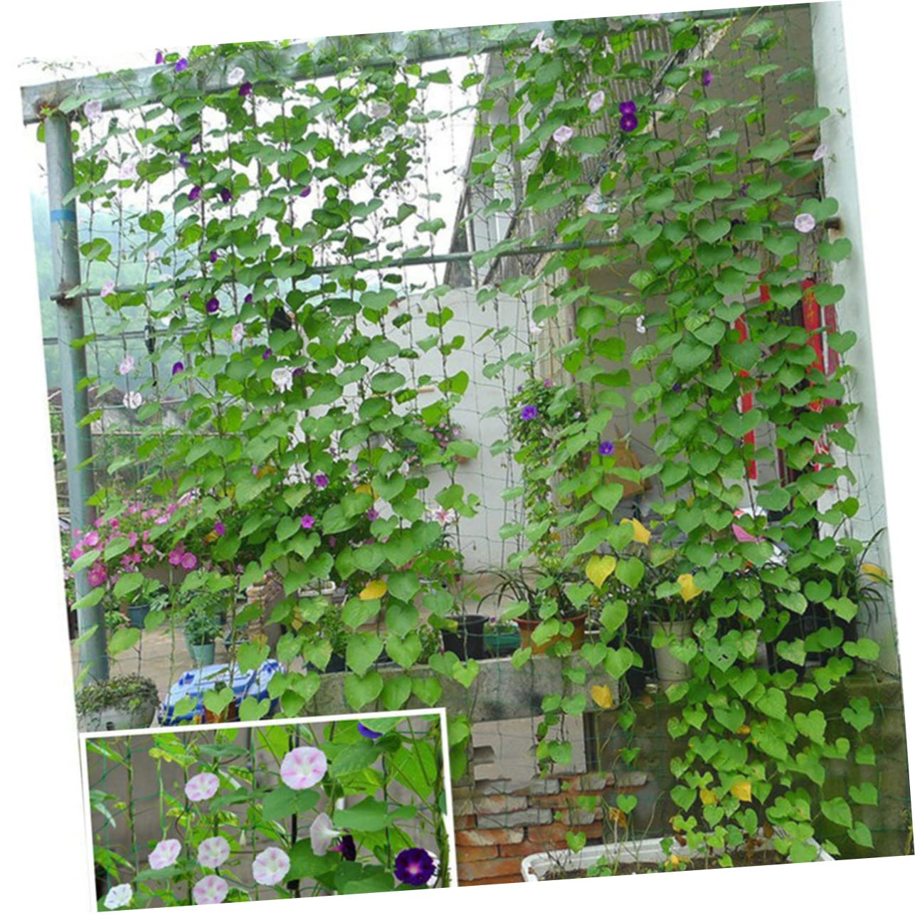 Abaodam 3Pcs Green Vines Net for Garden Climbing Plants Trellis Netting for Support of Fruits Vegetables Petunias and More Durable and Washable Gardening
