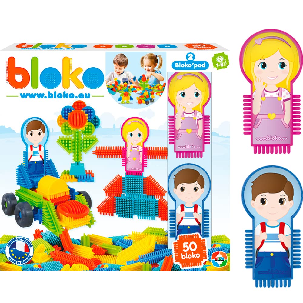 BLOKO - Set di 50 2 figure della famiglia - Da 12 mesi - Made in EUROPE