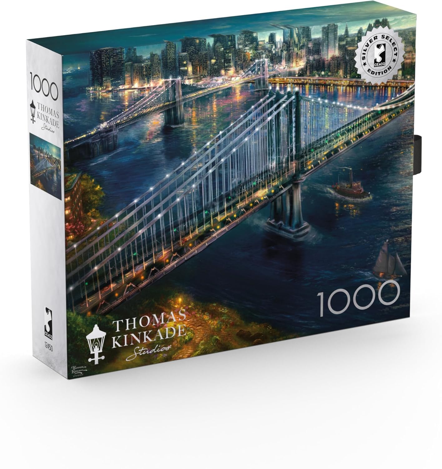 Buffalo Games - Silver Select - Thomas Kinkade - Moonlight Over Manhattan - 1000 Piece Jigsaw Puzzle for Adults - Challenging Puzzle Perfect for Game Nights - Finished Size is 26.75 x 19.75