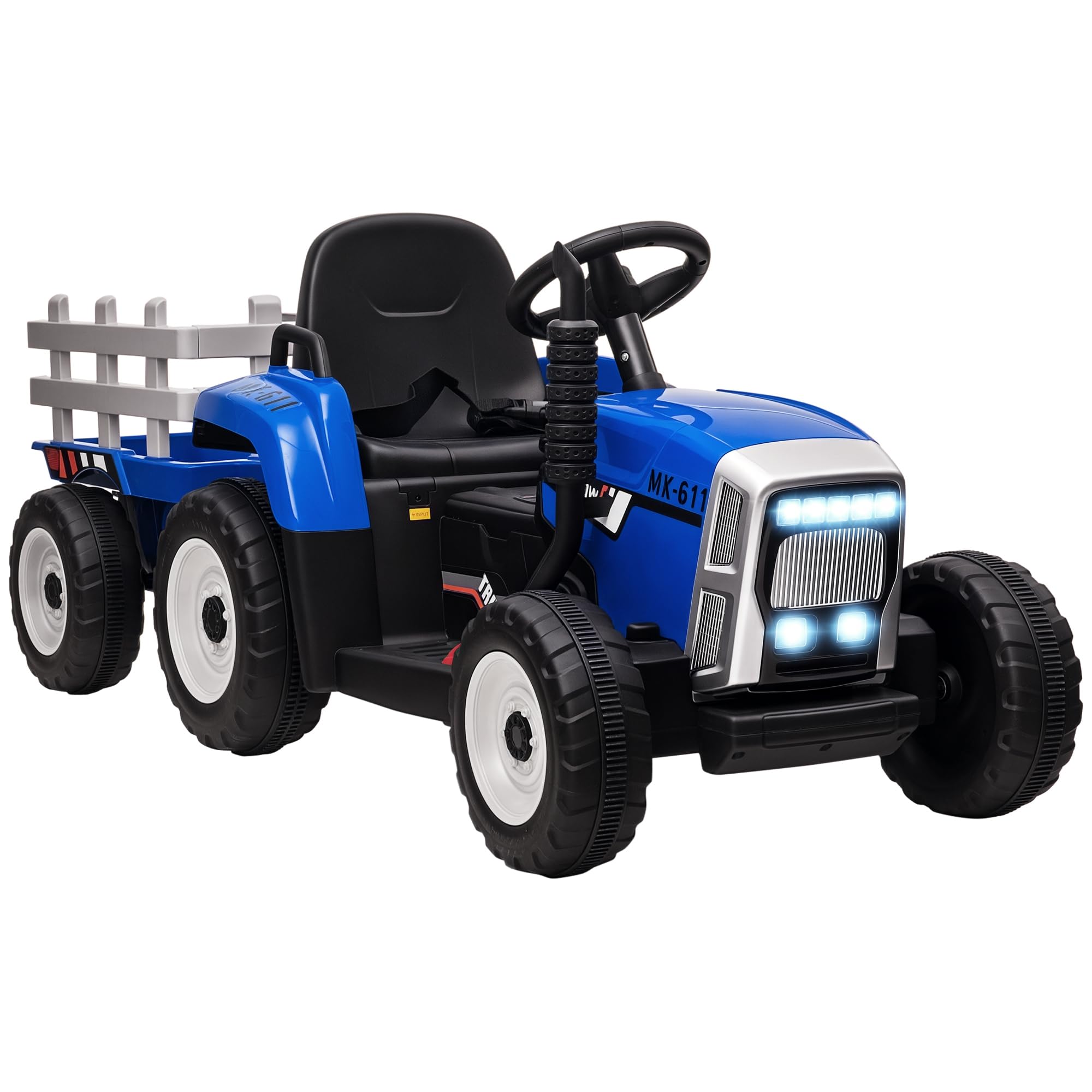 Traktor elektryczny dla dzieci, MP3, 3-6 km/h, Niebieski