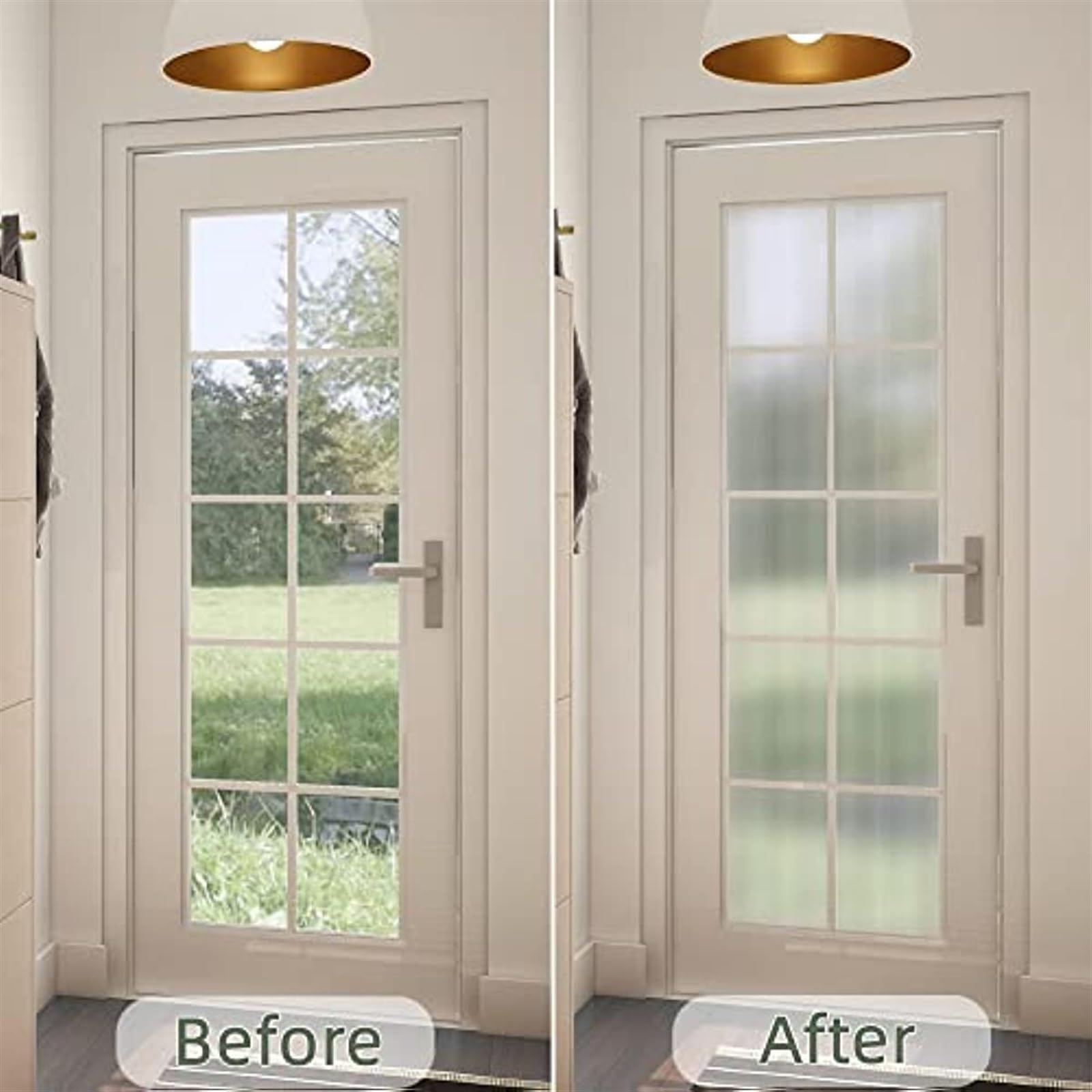Película para Ventanas de Vidrio Película Decorativa de Vinilo Esmerilado privacidad Vidrio Ventana, calcomanía 3D baño Sala Estar sin Adhesivo(45x500cm)