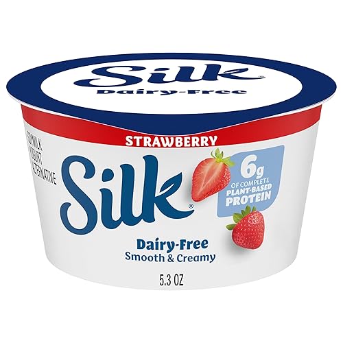 Silk Yogur sin leche de soja sin lácteos alternativa sin gluten vegana sin OGM proyecto verificado fresa 53 onzas