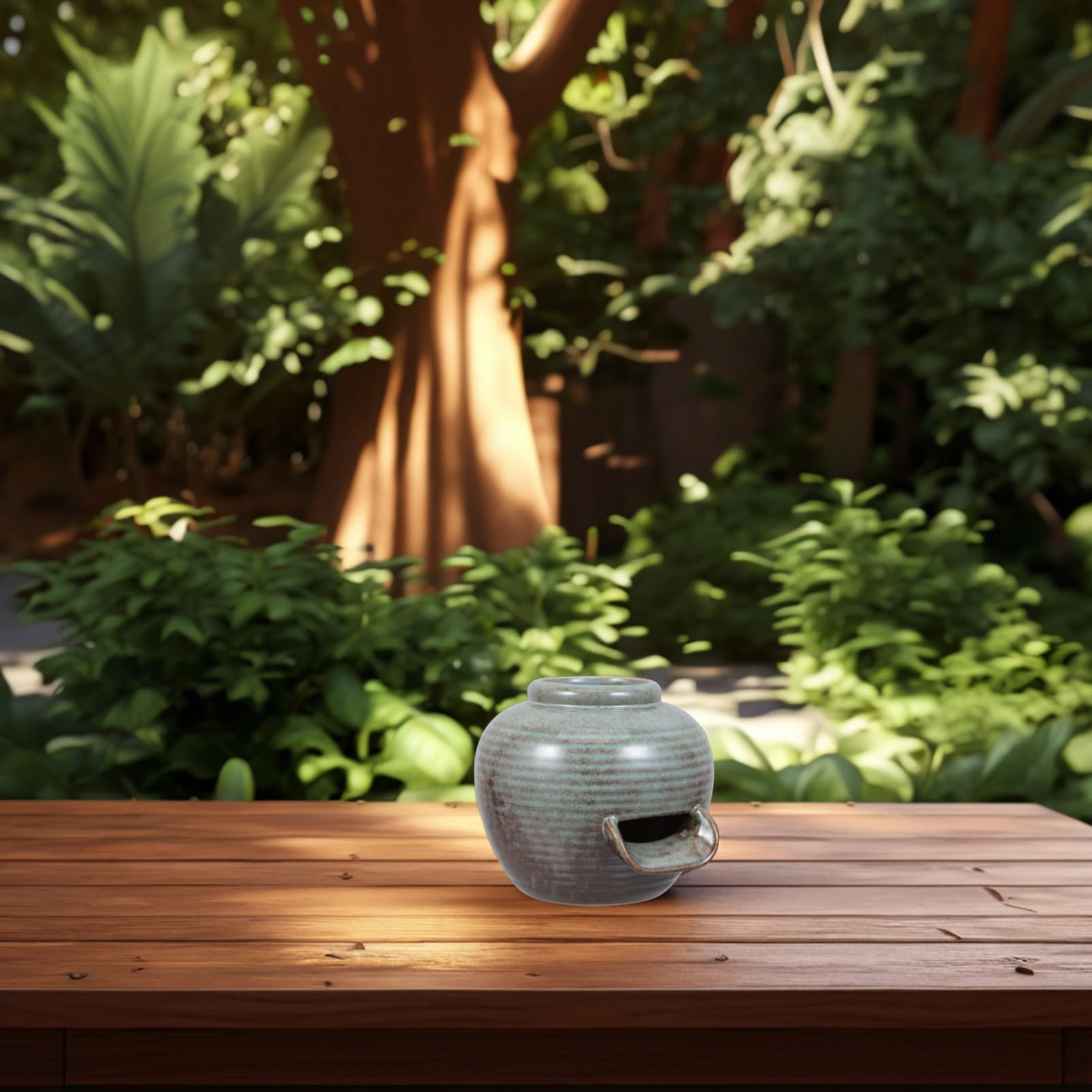 Fontaine Céramique pour Aquarium Système De Circulation Jarre Décorative pour Intérieur Et Extérieur Intégration De Plantes Hydroponiques Design Cascade Naturel