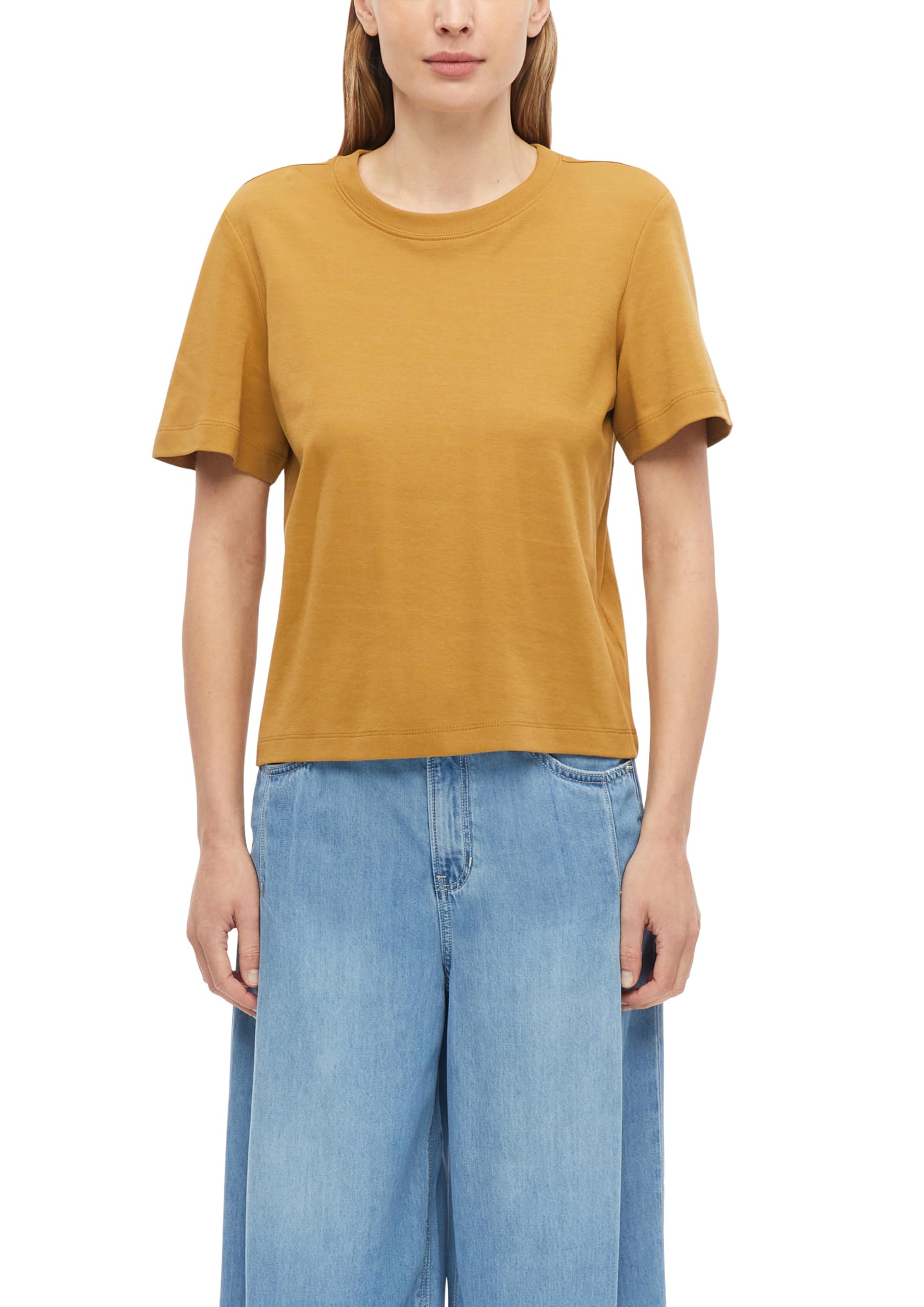 s.Oliver Women's 2178623 Cropped Fit T-Shirt, Pack of 1, Brown, 16