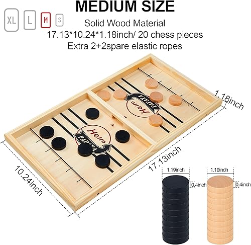 Miniatura 3 de Juego de disco de cabestrillo rápido,Juego de disparo de hockey de madera, juego de ganador de mesa de futbolín,Juego de tirachinas de batalla de