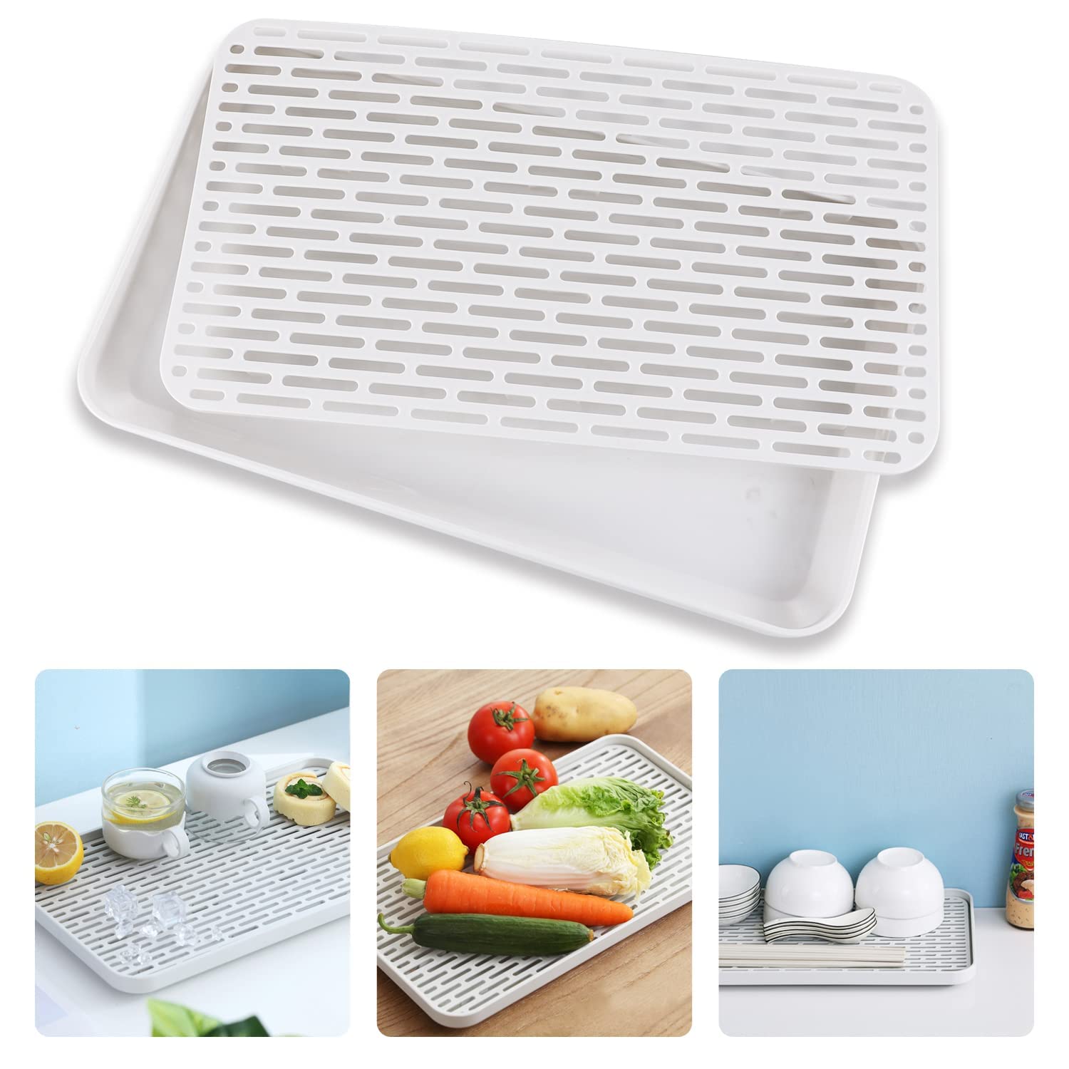 Buy Drainer with Drip Tray, Kitchen Sink Board, Dish Drain Board for