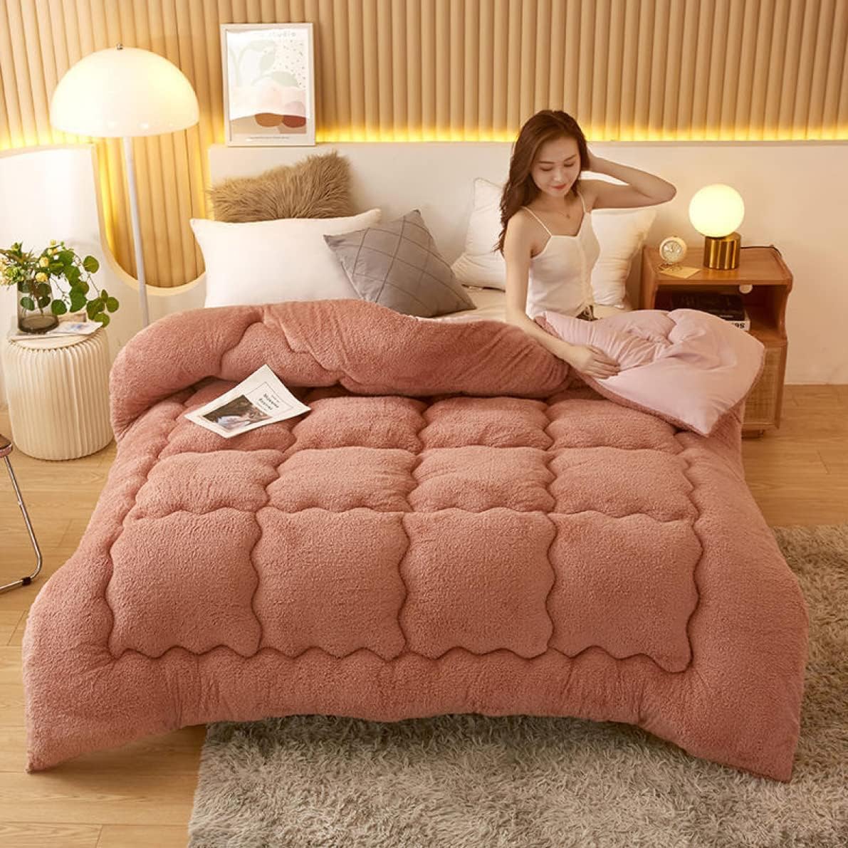 みっちゃん　 羽毛掛け布団 150×200cm ダウン掛け布団 洗える羽毛布団 フィットキルト 極厚羽毛布団 通気性