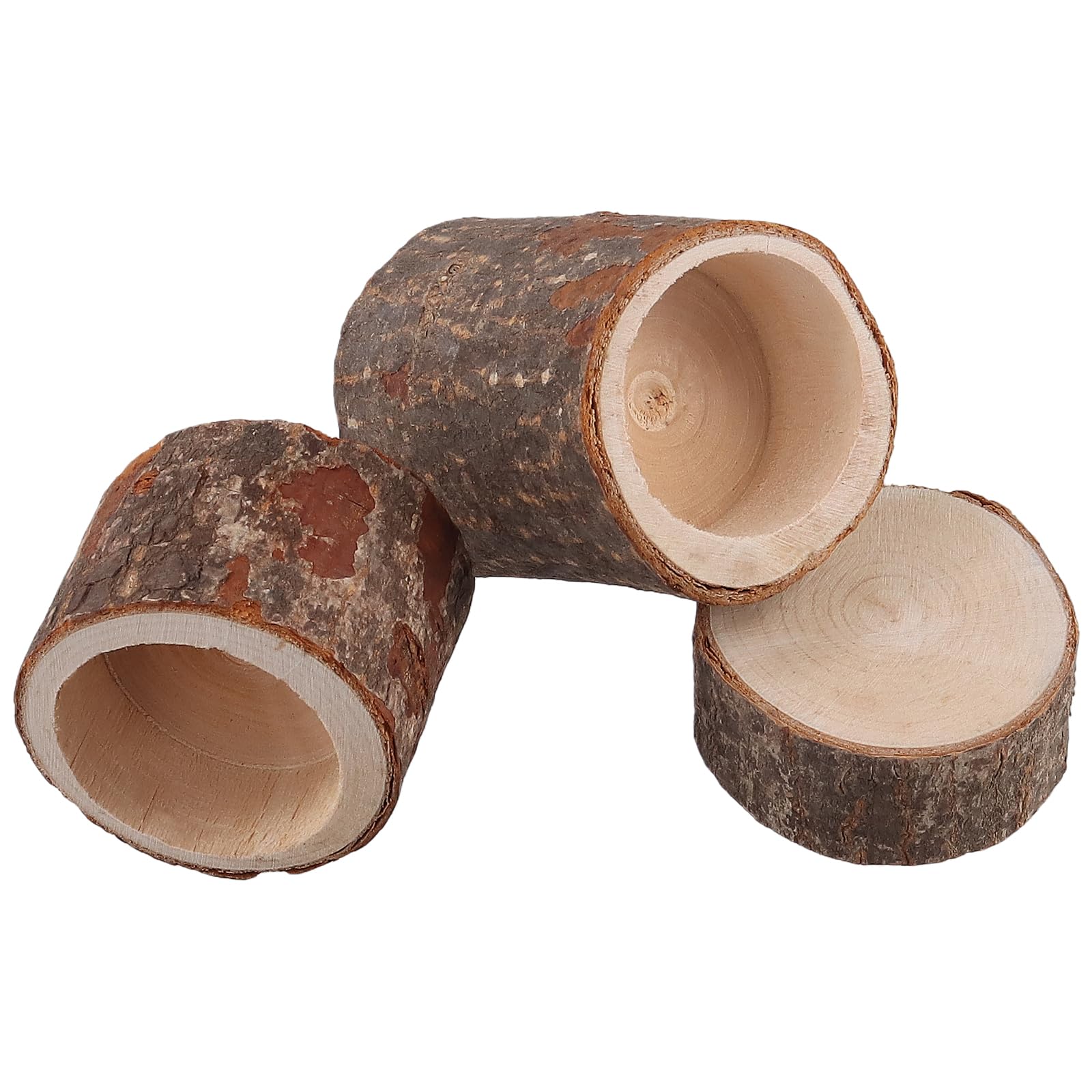 FUNSUEI Lot de 24 photophores en bois, 3 tailles, bougeoirs votifs en bois, bougeoirs rustiques pour salle à manger, décoration de salle de fête