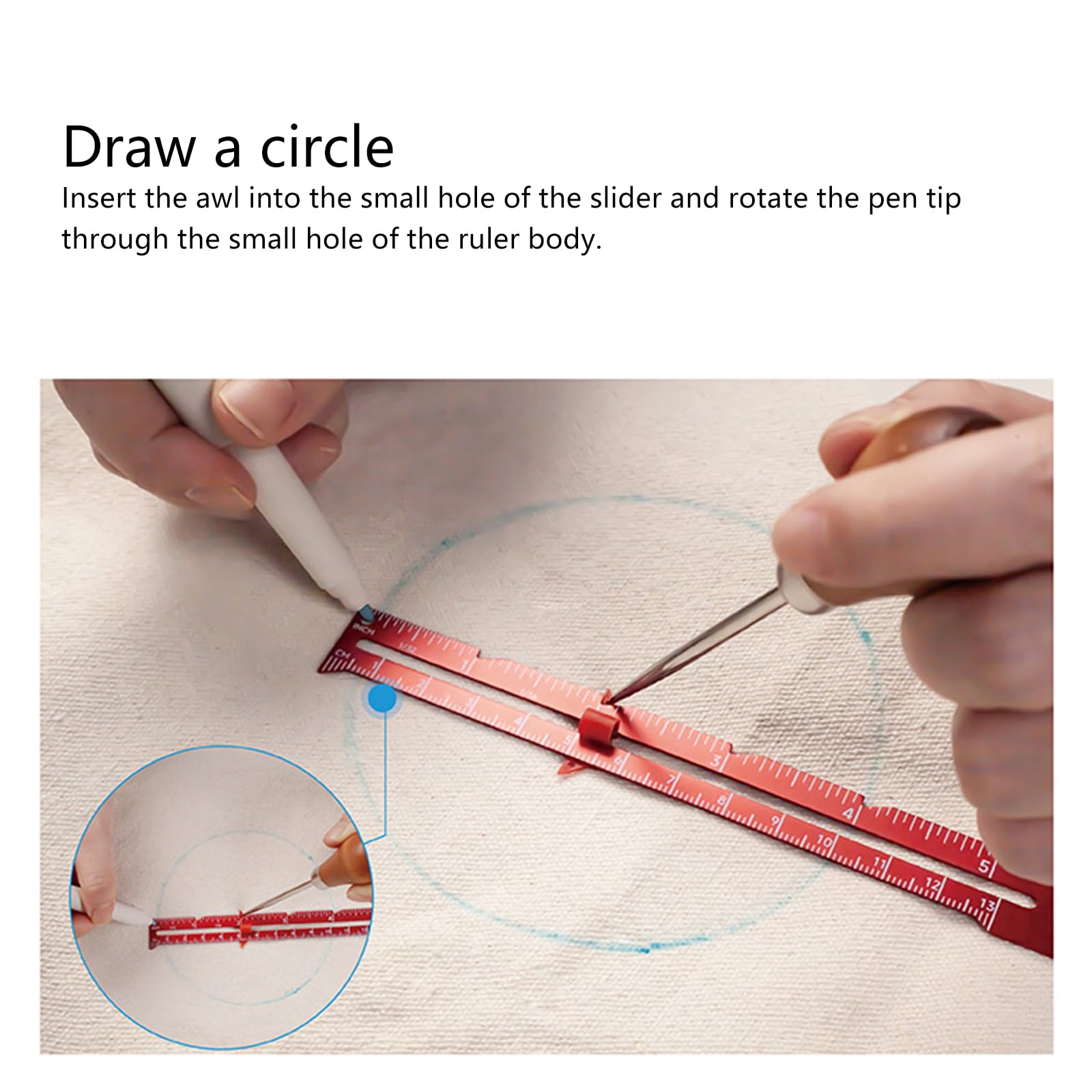 6Inch Sliding Sewing Gauge Aluminum Alloy Sewing Measuring Ruler Fabric Quilting Ruler for Quilting Knitting Hemming