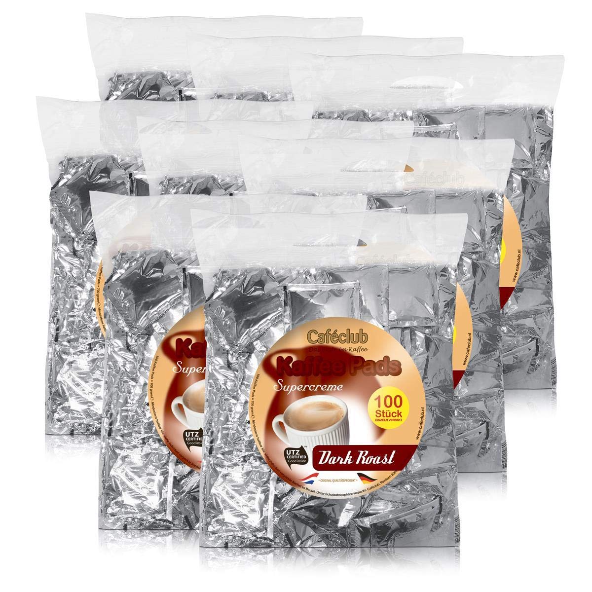 Cafeclub Supercreme Dark KaffeePads Megabeutel 8x100 Stuck