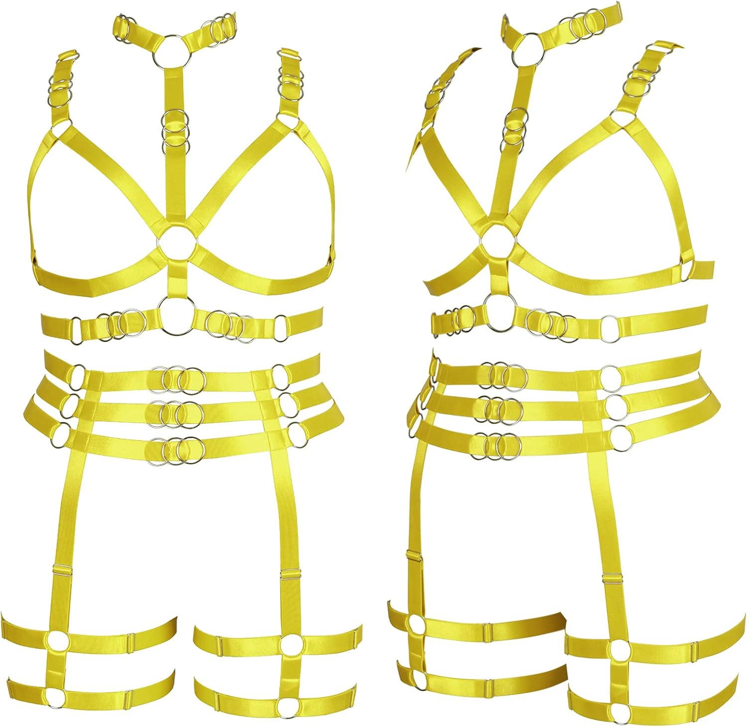 Plus size Plump Garter belt set Full body harness for women Lingerie cage Punk Large size Festival rave Gothic bra Halloween