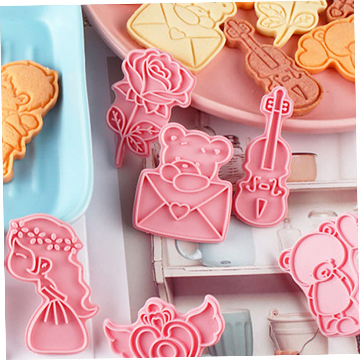 Alipis 5 Juegos Molde De Galletas Tridimensional 3d Galleta De Diploma Galleta En Forma De Estrella Cortadores De Galletas Cortadores Galletas Moldes Para Hornear Páginas Rosa 8 Uds * 5