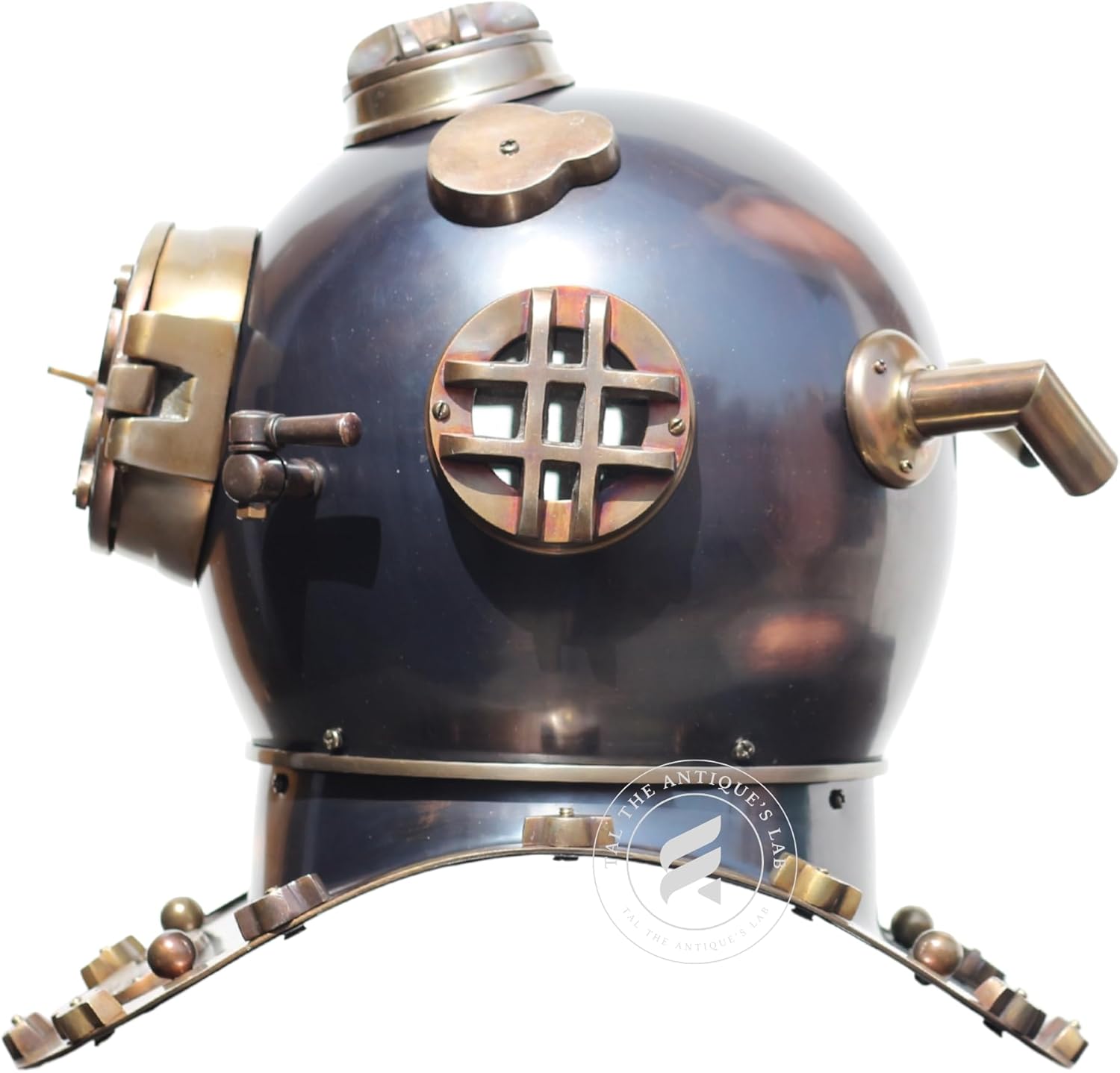 TAL The Antique's Lab 18" Antique Scutter Brown Scuba Diving Nautical Helmet - Maritime Ship's Decorative Helmet Collectible Replica decor gift Item
