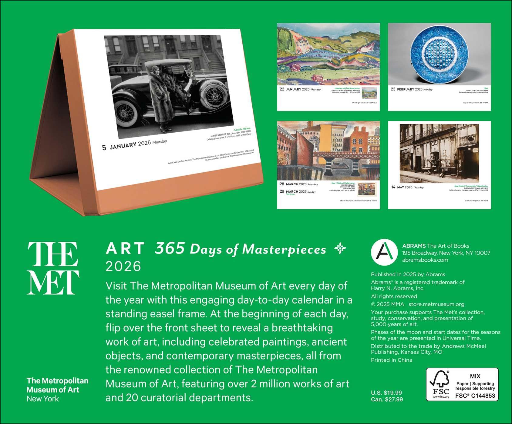 Art: 365 Days of Masterpieces 2026 Day-to-Day Calendar