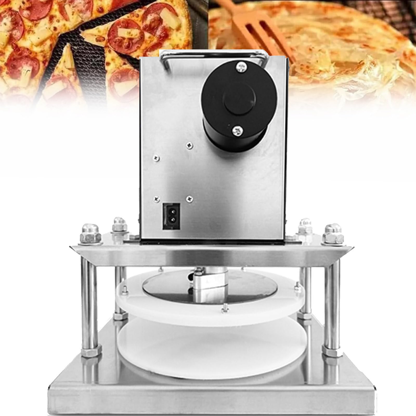 JJENXYYDS Pizza Pie Pastry Press,Commercial Dough Roller Sheeter,Adjustable Stainless Steel Pizza Maker,Suitable for Noodle,Pizza Bread and Pasta Maker Equipment