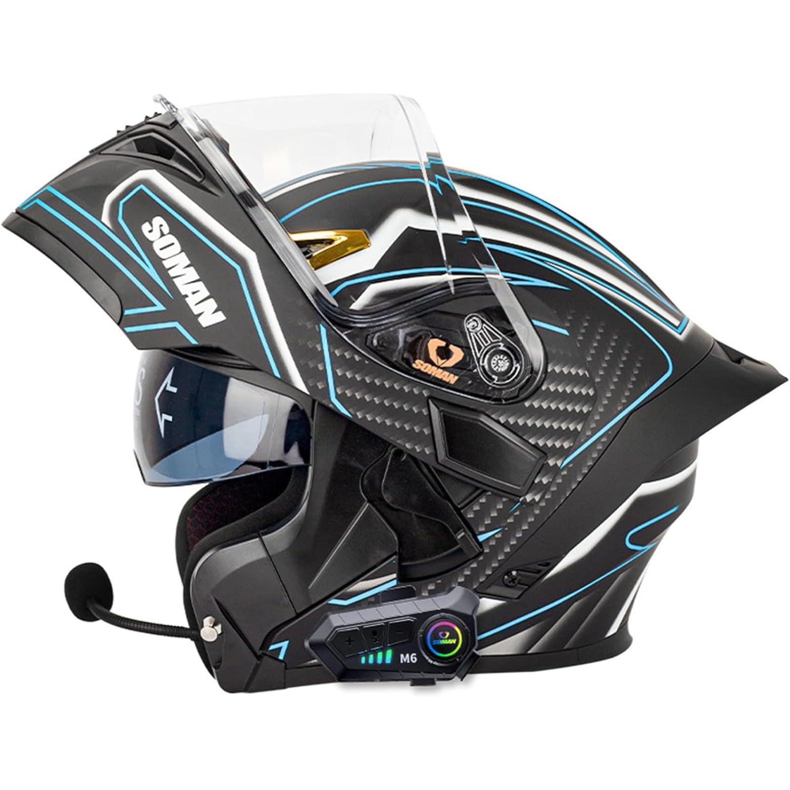 ブルートゥース付きバイクヘルメット S-XXL Bluetooth) Amazon | Bluetooth モジュラーオートバイヘルメット、フリップアップ