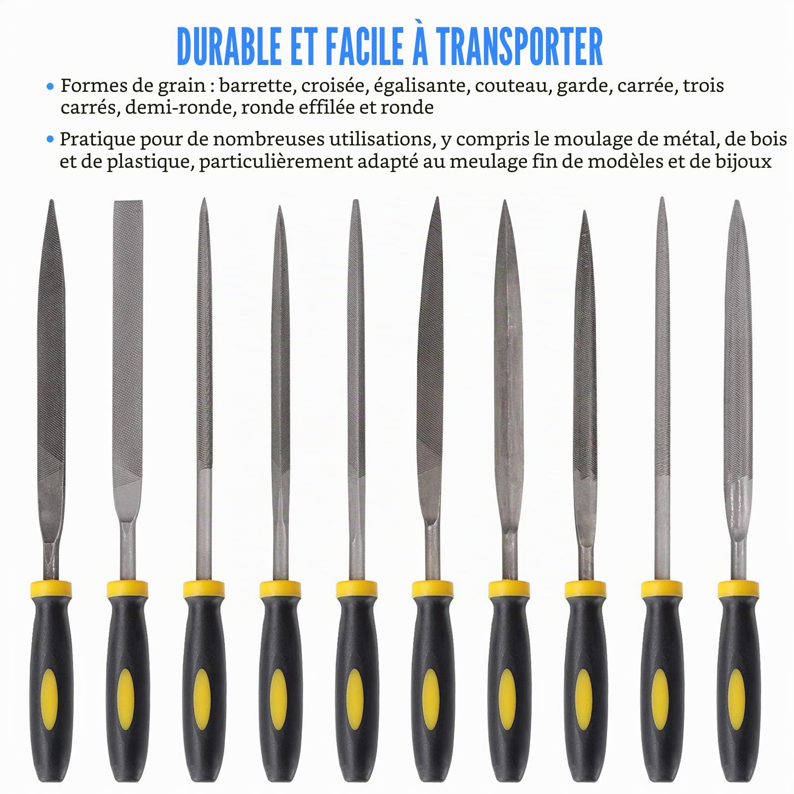 Glarks Lot de 12 outils de mosaïque, pinces à mosaïque en verre à roulettes et pince coupante pour carrelage avec 10 limes aiguilletées haute résistance