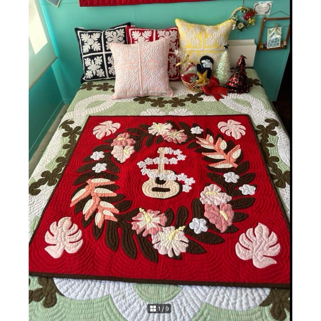 ハワイアンキルト　タペストリー　ウクレレ ウクレレのタペストリー | キルトキット・タペストリー