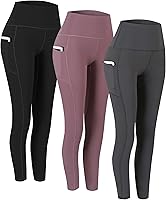 Vista 1 de Fengbay 3 Pack High Waist Yoga Pants with Pocket Leggings Tummy Control Workout Running Yoga Leggings for Women Negro