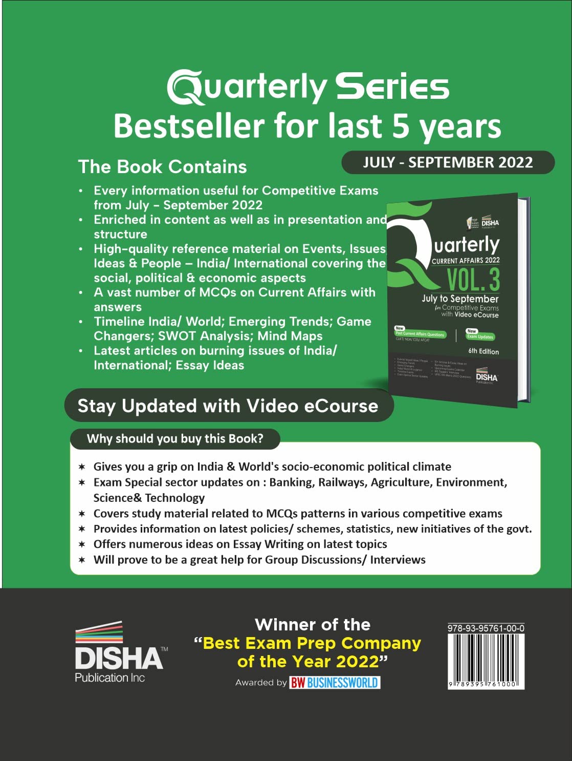 Buy Quarterly Current Affairs 2022 Vol. 3 - July to September for  Competitive Exams with Video eCourse 6th Edition | Latest Updates | General  Knowledge/ Awareness | SSC, Bank PO/ Clerk, RRB,