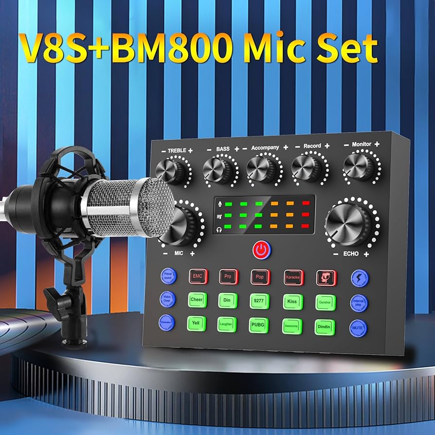BM-800 ポッドキャスト機器バンドルV8sオーディオインターフェース付き Amazon.com: V8S+BM800 Podcast Equipment Bundle,Condenser Mic