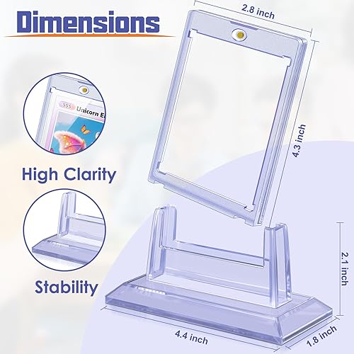 Miniatura 2 de 8 soportes magnéticos para tarjetas intercambiables, protectores de tarjetas de béisbol con 8 soportes, fundas rígidas de acrílico de 35 puntos para