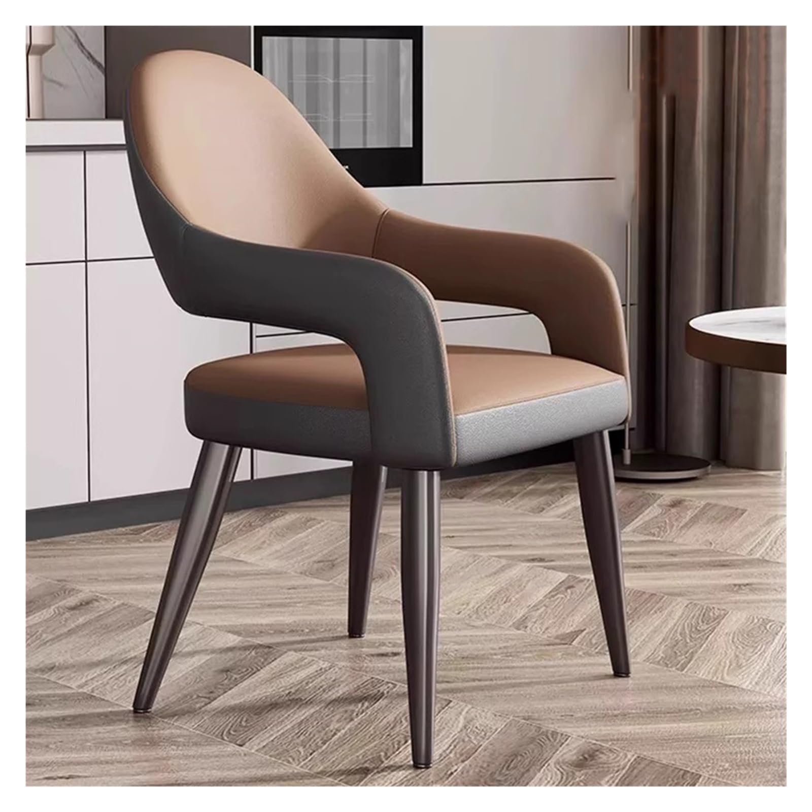 Chaise de salle manger à dossier ouvert et coussin épais pour table de cuisine chic