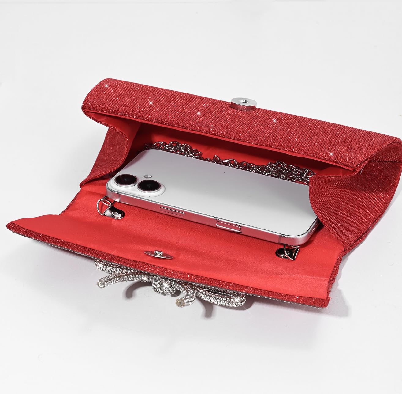 Trisapu Bow Evening Bag Sparkly Clutch Purses for Women Wedding Glitter Rhinestone Party Prom Purse Dressy Clutch Bags | Bow, Sparkly, Wedding, Glitter, Rhinestone, Party