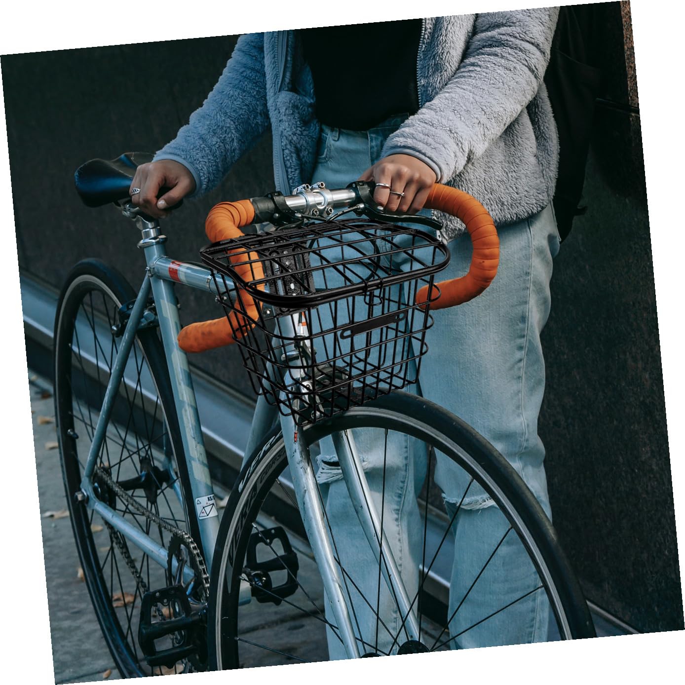 Cestino per Bici in Acciaio Inox Resistente e Anticorrosione Grande capacità Accessorio Multiuso Adatto per Biciclette e Veicoli Elettrici per Trasporto Spesa e Uso Quotidiano
