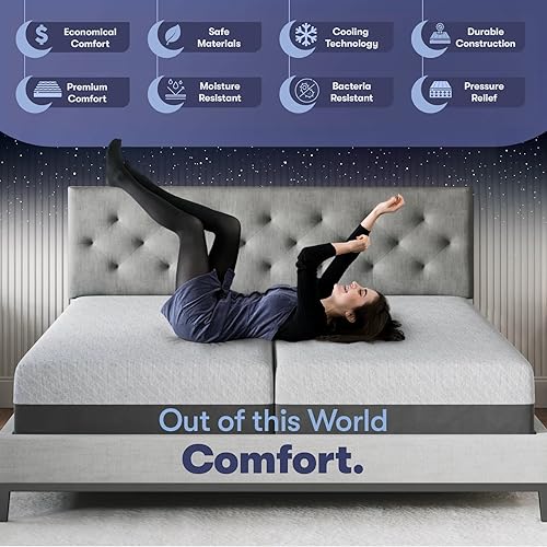 Miniatura 3 de Celestial Sleep Colchón tamaño King dividido de 12 pulgadas, fabricado en los Estados Unidos, CertiPUR-US, Oeko-Tex y cama refrescante certificada
