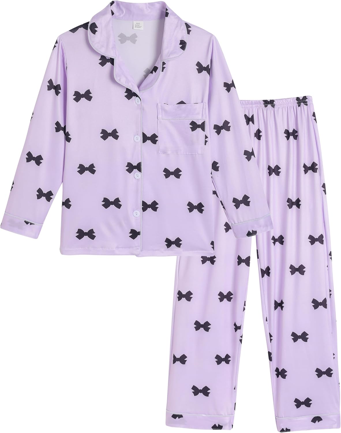 Girls Button Down Long Sleeve Pajama Sets Winter 2PCS Cartoon Sleepwear with Pockets for Teens PJS Size 8 to 16