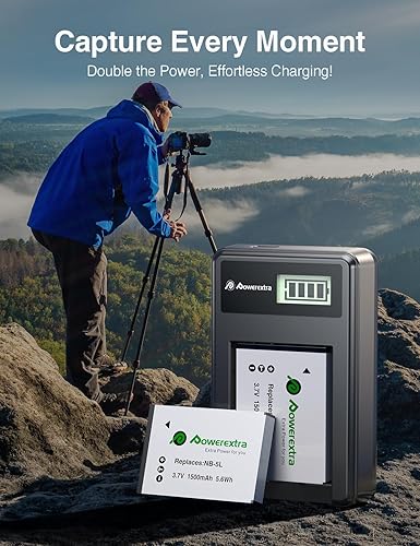 Miniatura 6 de Paquete de 2 baterías NB-5L y cargador de pantalla LCD inteligente para Canon PowerShot SD880 es, 990 is, 950 is, 790 is, 870 is, 900 is, 800IS,