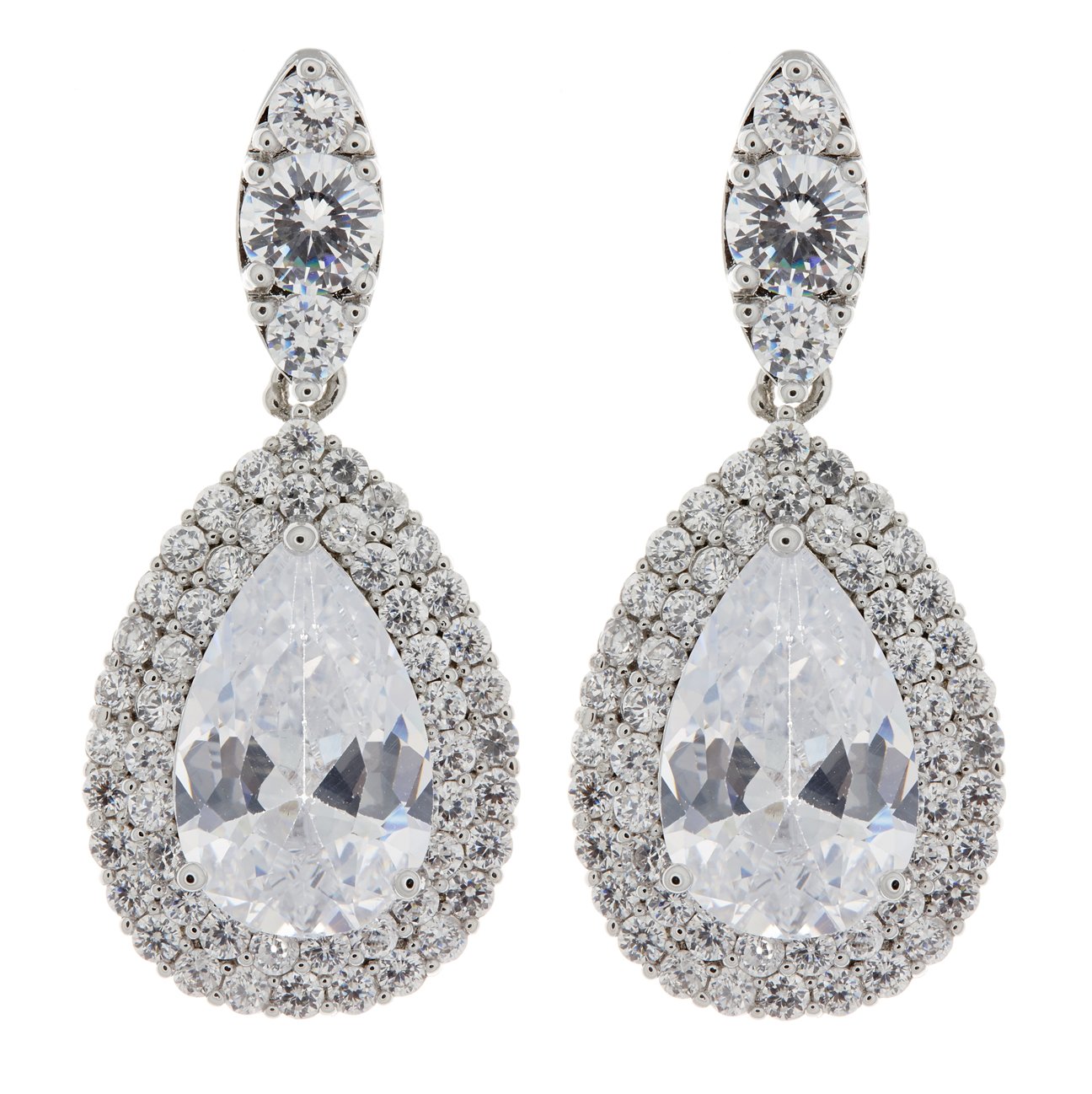 Orecchini a clip con cristalli Swarovski – Orecchini da donnas – Clip placcato argento : LJ Designs and Oaks Jewellery