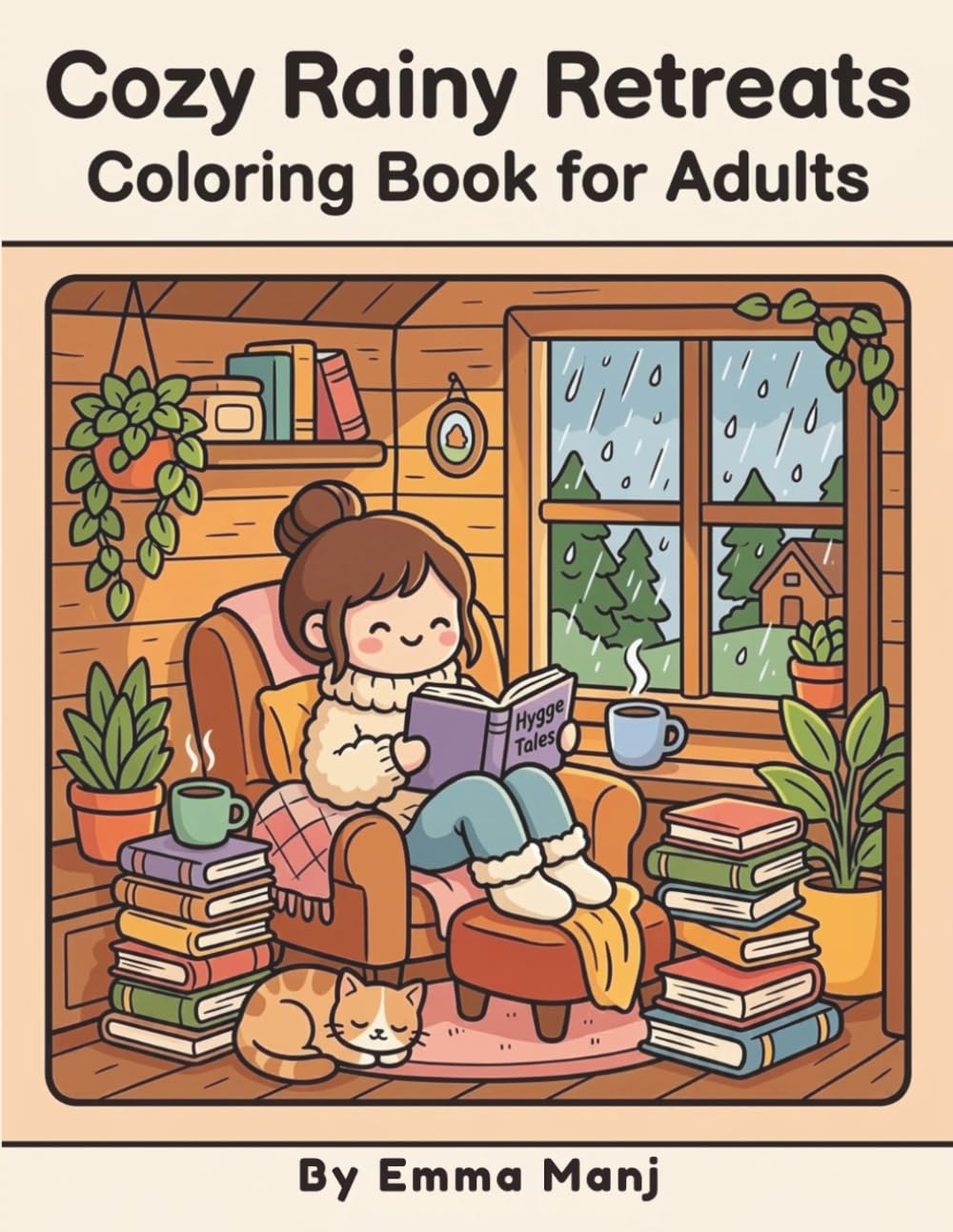 Cozy Rainy Retreats Coloring Book for Adults: Cozy Reading Nooks, Rainy Cabins, Cottagecore Hygge Scenes & Relaxing Escapes