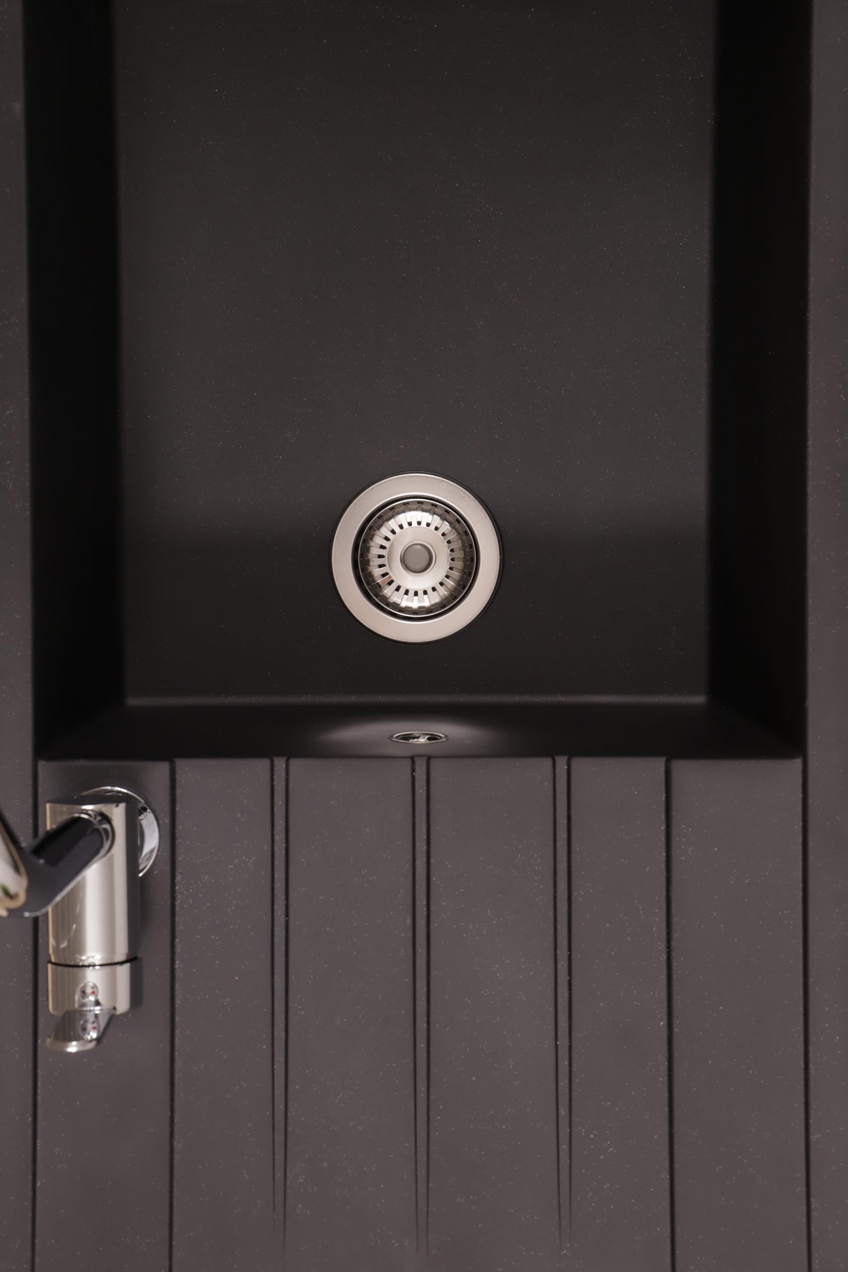 Respekta Houston Lavello in Mineralite nero/Lavello da incasso a 1 vasca da 100 x 50 cm/Lavello adatto a mobili sottolavello a partire da 60 cm di larghezza / HOUSTON100X501BS
