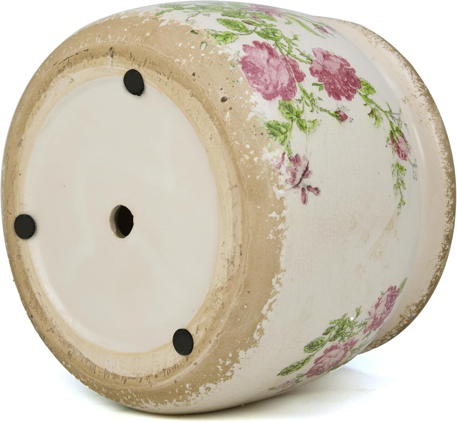 Dosayes Large Ceramic Pot for Planters, Ice Crack Glazed Flower Pot with Drainage Holes,5.91inch Vintage Planters for Indoor and Outdoor (Pink)