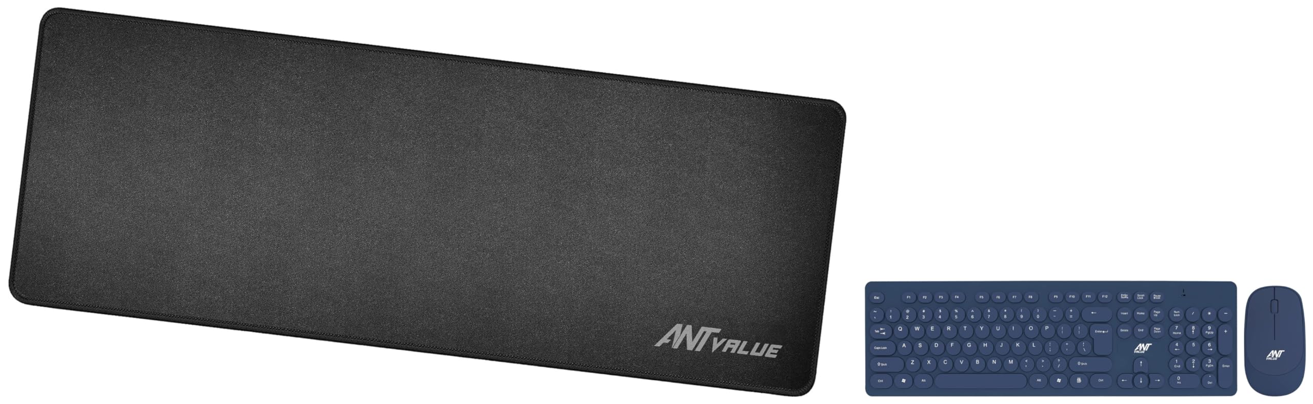 Ant Value FKBRI05 Multimedia Wireless Keyboard & Mouse Combo, Compact Light-Weight for PCs, Laptops & Smart TV (Blue)+Ant Value MM300 Gaming Mouse Pad-L- Large with Stitched Edges (B0CHB2WVXS) Amazon Price History, Amazon Price Tracker